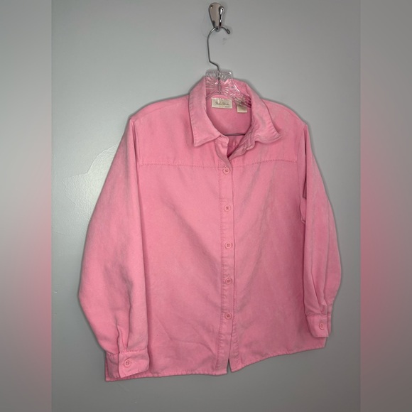 Studio Works Pink Lightweight Jacket Petite Large Button Down Spring Long Sleeve - Picture 7 of 16